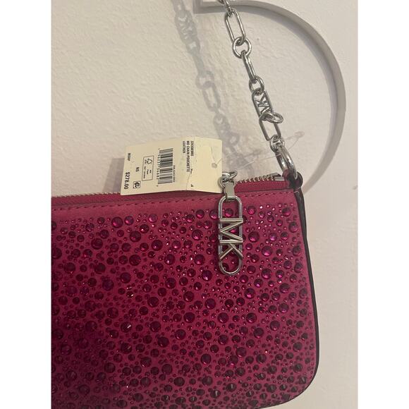 NEW Michael Kors - Mid Chain Pouchette Leather Pink (Ret. $278) - Picture 3 of 6